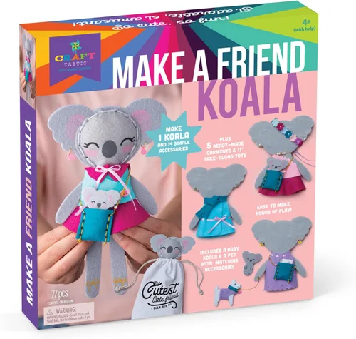 Craft-Tastic Make a Friend Koala, manualidades para niños de 6 a 8 años, artes y manualidades para niños de 4 a 6 años, kit de manualidades de