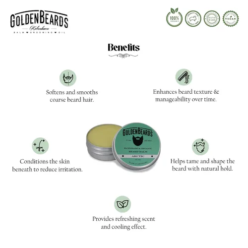Miniatura 5 de Bálsamo de Barba – Arctic orgánico – 1 fl oz, 100% natural Hidratar la barba y la piel, el perfecto productos de aseo para hombre, barba dorado