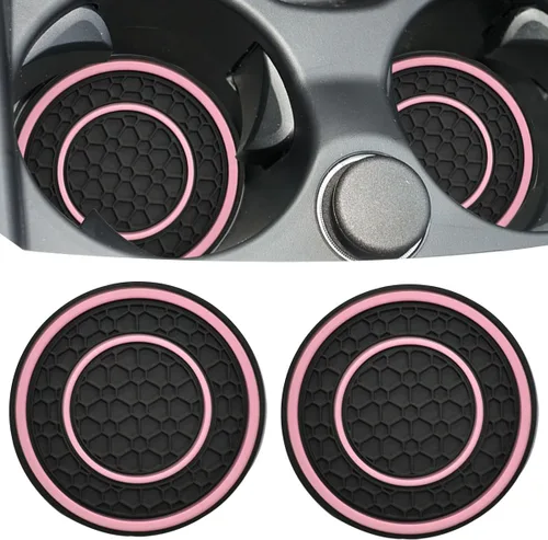 Miniatura 9 de Posavasos para automóvil, universales, impermeables, antideslizantes, portavasos a prueba de filtraciones, accesorios para el interior del Negro
