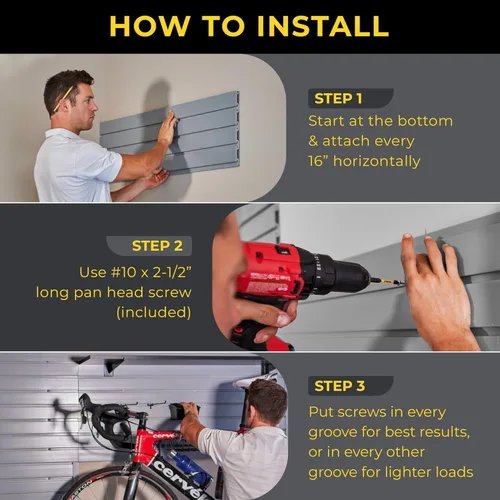 Miniatura 4 de Sistema de almacenamiento de PVC resistente de 8 x 4 pulgadas (con tapas y tornillos) – Paneles de pared de listones modulares para organizador