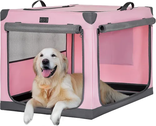 Miniatura 31 de PETSFIT Jaula portátil suave de 26 pulgadas para perros – Marco resistente en espiral patentado, perrera plegable para perros pequeños, 3 puertas