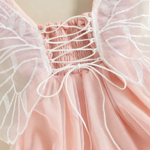 Miniatura 6 de Imcute Mameluco de hada con alas de mariposa para bebé, ropa de verano de malla, para recién nacidas, cumpleaños, fotografía
