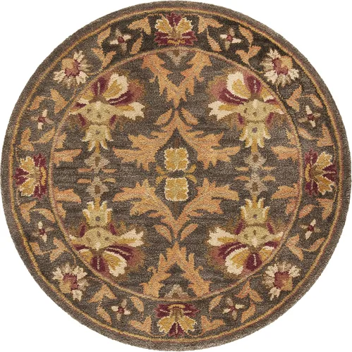 Miniatura 2 de SAFAVIEH Antiquity Collection AT54B - Alfombra redonda de lana oriental de primera calidad, hecha a mano, 3 pies 6 pulgadas, color salvia / dorado