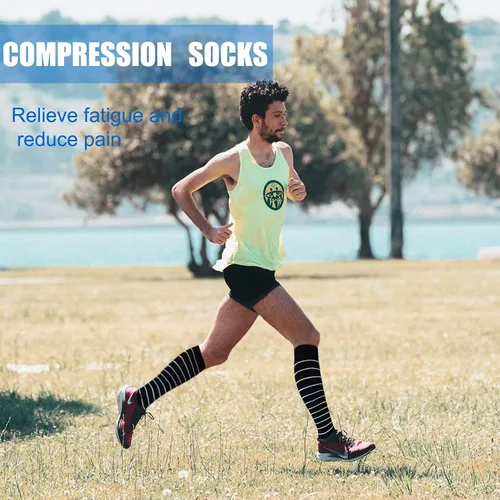 Miniatura 4 de Aoliks 4 pares de calcetines de compresión de cobre para mujeres y hombres, 15-20 mmHg, el mejor apoyo para enfermeras, correr, senderismo