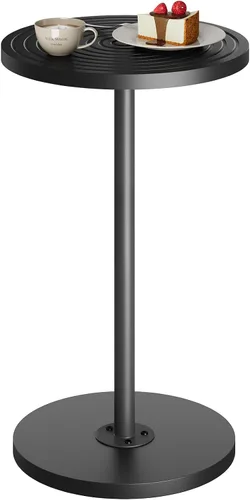 Miniatura 12 de Asgolion Mesa auxiliar redonda, mesa de bebidas de altura ajustable para espacios pequeños, mesa de Martini con pedestal, mesas de cóctel, base
