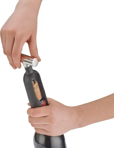 Miniatura 11 de WMF Baric - Juego de sacacorchos de vino de 3 piezas, accesorios para vino, cortador de aluminio, tapón de botella, en caja de madera de nogal