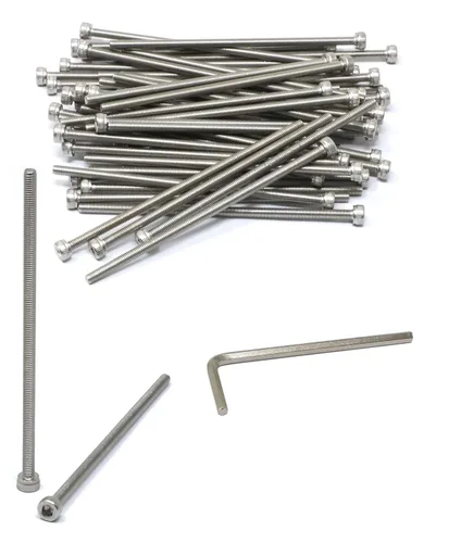 Miniatura 44 de iexcell 25 piezas M4 x 60/65/70/75/3.150 in paso de rosca 0.028 in acero inoxidable 304 cabeza hexagonal Tornillos Tornillos surtido Kit
