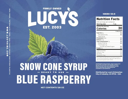 Miniatura 3 de Lucy's Family Owned – Jarabe para cono de nieve de raspado – 1 galón (128 onzas)