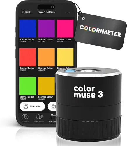 COLOR MUSE 3 Dispositivo Portátil de Coincidencia de Color y Escáner de Pintura – Sensor Colorimétrico Digital Inalámbrico para Detección Precisa de
