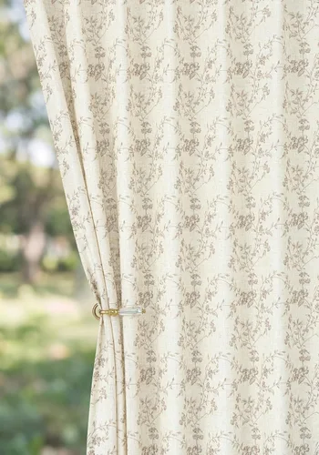 Cortinas plisadas semitraslúcidas filtrantes de luz, de mezcla de lino de lujo, para sala de estar, dormitorio, comedor, casa rural estampada, juego
