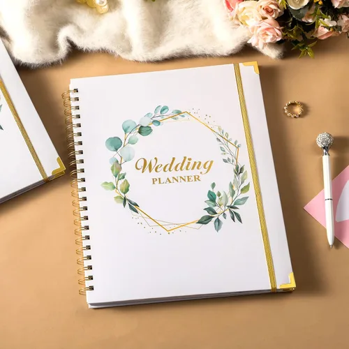 Miniatura 8 de Agenda de boda – Libro de planificación de boda y organizador para la novia con 5 secciones con pestañas, 12 x 9 pulgadas, tapa dura con esquina