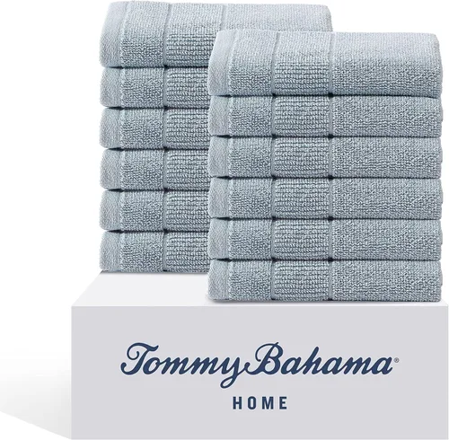 Miniatura 15 de Tommy Bahama - Toallas de baño, 100% algodón suave y absorbente, resistentes a la decoloración y a la decoloración, toallas de baño de peso medio