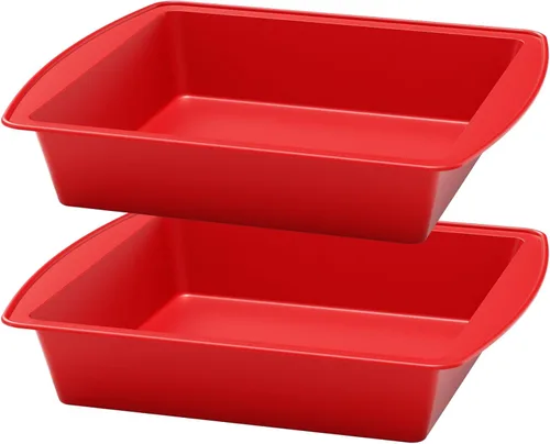 saphe Bandeja de silicona para pastel cuadrado de 8 pulgadas, moldes antiadherentes de silicona para pastel, moldes para hornear brownie para