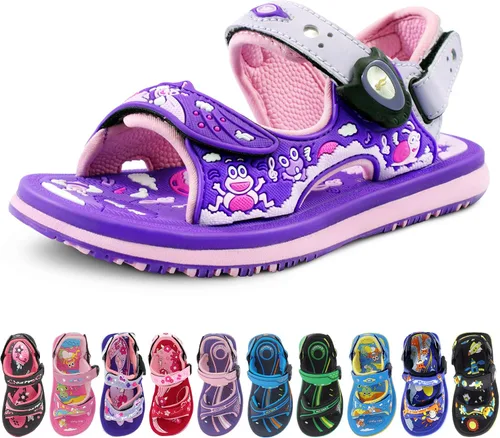 Gold Pigeon Shoes Sandalias y toboganes para exteriores y agua fáciles de cerrar con broche para niños. Correas ajustables