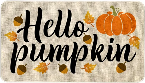Miniatura 8 de Roszwtit Tapete de otoño de 30 x 17 pulgadas, tapete de otoño para puerta de camión, fútbol, interior y exterior, tapete antideslizante