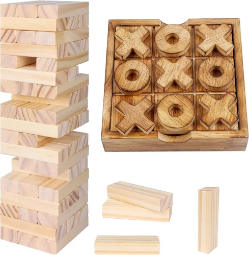 Miniatura 11 de Glintoper Set de Juego de Mesa Shut The Box y 4 en fila, Juego Clásico de Dados de Madera con Números y Alinea 4 para Niños y Familia, Decoración