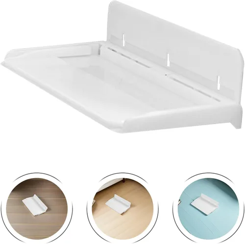 Miniatura 7 de UPKOCH Estante flotante plegable para pared, no se pega en la bandeja organizadora de la mesita de noche, estantes pequeños plegables