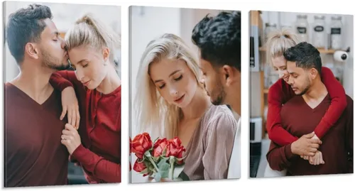Miniatura 5 de Juego de arte de pared colgante de 3 paneles, impresiones en lienzo personalizadas con tus fotos, arte personalizado, fotos impresas en lienzo
