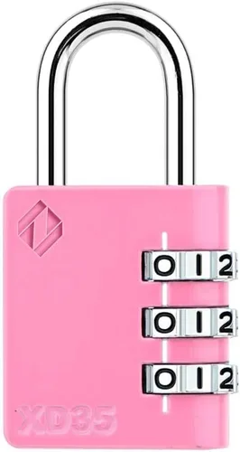 ZarkerXD35 - Candado de combinación de 3 dígitos para escuela, gimnasio, casillero deportivo, valla, caja de herramientas, funda, al aire libre, Rosa