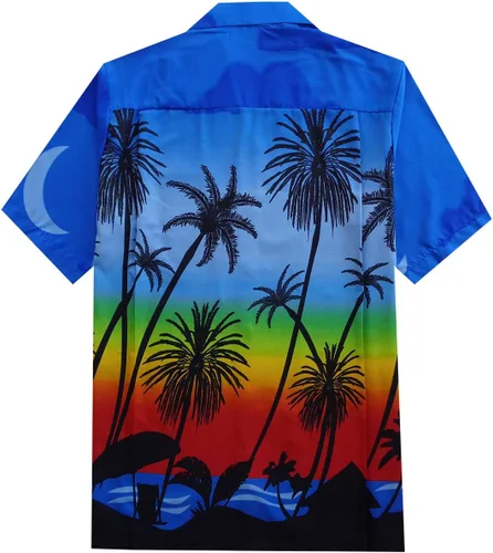 Miniatura 2 de ALVISH Hawaiian Shirts for Men Tropical Palm Casual Button Down Short Sleeve