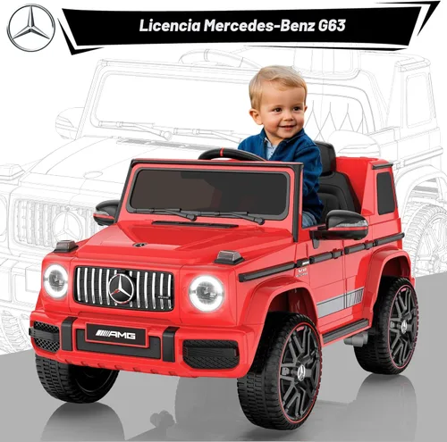 Miniatura 2 de ANPABO Auto de juguete Mercedes-Benz G63 con licencia, para niños, 12 V, con control remoto para padres, aviso de batería baja, faro delantero LED