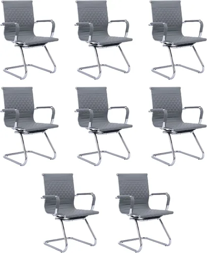 Miniatura 19 de VESCASA Juego de 2 sillas de oficina para sala de espera, sillas de recepción de piel sintética estacionarias sin ruedas, silla auxiliar con brazos