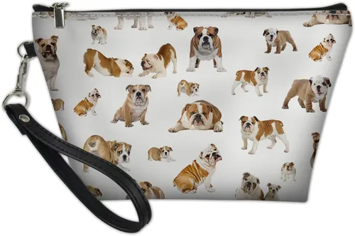 Miniatura 21 de Howilath Novedad Impreso Elegante Bolso Cosmético De Las Mujeres, Perros Animales Perezoso Diseño Floral Niña Trapezoide Cosméticos Bolsa De