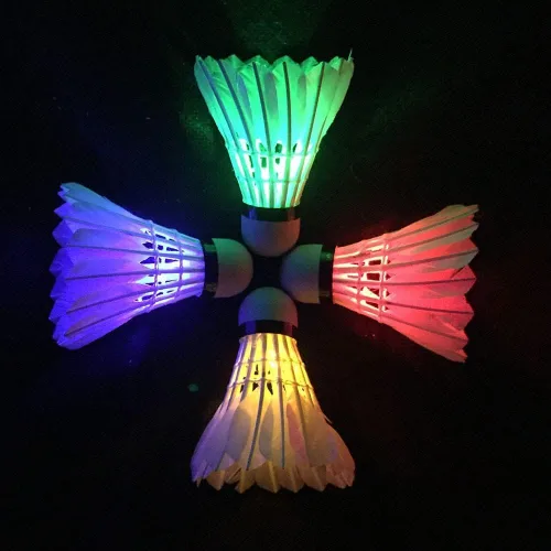 Miniatura 8 de Glow in The Dark Badminton Birdies,LED Badminton Shuttlecocks for Family Backyards Practice,4/5/6 PCS Nylon/Goose Feather Long Lasting Light Up