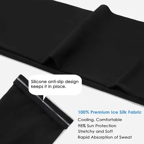 Miniatura 5 de Achiou Mangas de Brazo de Seda de Hielo Refrigerante, Mangas de Protección Solar UV de Verano, de Compresión UPF 50+ para Mujeres, Voleibol