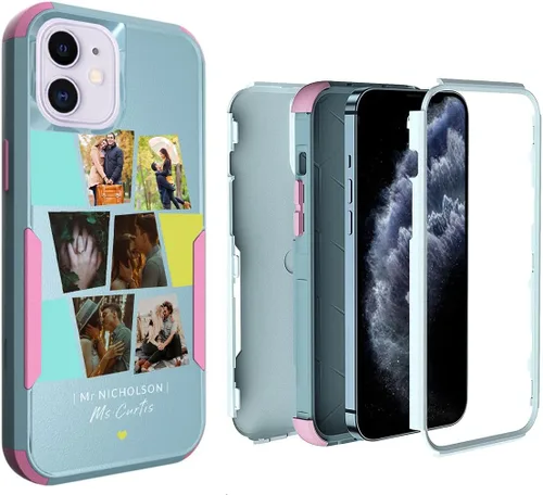 Miniatura 36 de Funda de fotos personalizada para iPhone 11 Apple Phone Plaid Collage - Imagen personalizada para hacer fotos en 3 híbridos gruesos resistentes