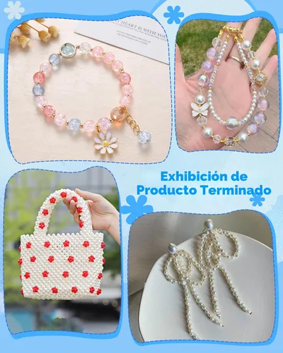 Miniatura 6 de FIVEIZERO Juego de 21 Agujas para Cuentas, 6 Tamaños de Agujas para Cuentas de Semillas de Ojo Grande, Juego de Agujas para Cuentas Plegables