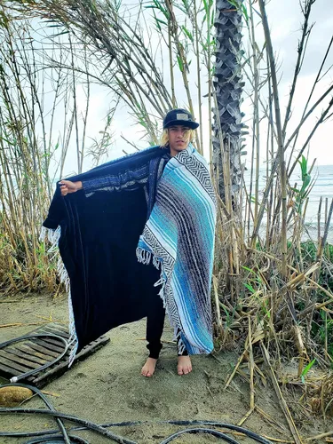 Miniatura 3 de Light Blue Mexican Blanket, Baby Blanket, Serape,Falsa Blanket, Boho Blanket, Throws, Yoga Blanket,Beach Blanket,Minky Blanket,Coastal Décor, Saddle