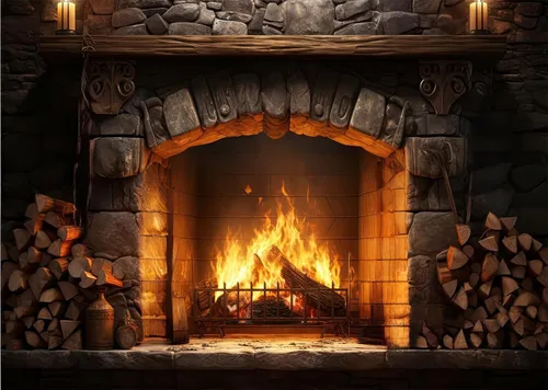 Telón de fondo de chimenea de Navidad de 5 x 3 pies, pared de piedra vintage con llamas brillantes, fondo de fotografía para fotos familiares,