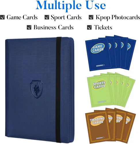 Miniatura 3 de Fabmaker - Carpeta de tarjetas prémium con 9 bolsillos para 360 tarjetas, carpeta de tarjetas coleccionables de poliuretano resistente, álbum