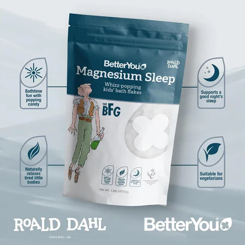 Miniatura 3 de BetterYou Magnesium Sleep - Copos de baño para niños, sales de baño con caramelos que estallan, remojo de baño con magnesio natural, lavanda