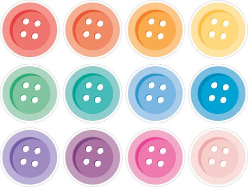 Carson Dellosa Crafty and Cool 36 piezas de botones coloridos decoración de tablón de anuncios, botones vintage para tablón de anuncios, pizarra