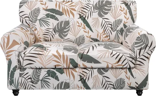 Miniatura 29 de SearchI Funda elástica para sofá con estampado, Fundas para sofá con diseño floral, 2 piezas de funda elástica para sillón con funda de cojín