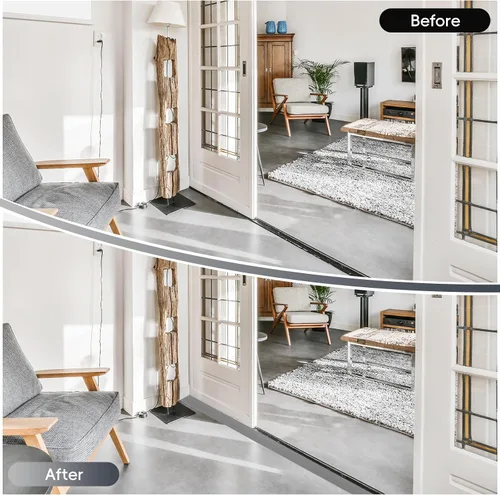 Miniatura 6 de Tira de transición de piso de vinilo para umbral de puerta, autoadhesiva, 36 pulgadas, umbrales para puertas, tiras de transición reductoras de Gris