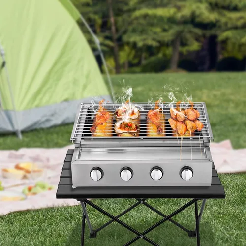 Miniatura 3 de Parrilla de gas de propano profesional de acero inoxidable para acampar al aire libre