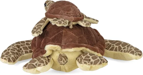 Miniatura 4 de Wild Republic Mom and Baby - Tortuga marina, animal de peluche, 12 pulgadas, regalo para niños, juguete de peluche, botellas de agua recicladas
