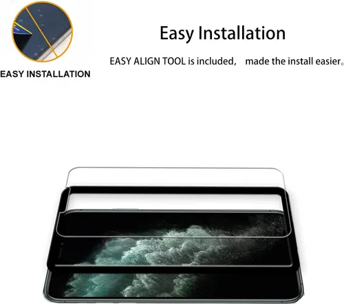 Miniatura 2 de Marco de fácil alineación diseñado para iPhone 11 Pro Max Protector de pantalla de vidrio templado 2-Pack Película protectora de lente de cámara