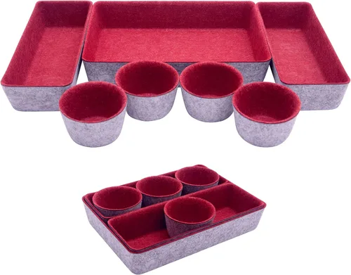 Miniatura 8 de Teeo - Organizadores divisores de cajones - Bandejas de maquillaje para tocador - Organizador de cajones - Organizador de cajones de oficina