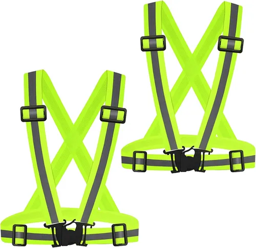 Miniatura 9 de Chaleco reflectante para correr, 3 piezas, correas elásticas ajustables, ligero, 360°, alta visibilidad para caminar al aire libre, trotar