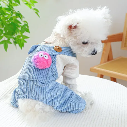 Miniatura 43 de Ropa de invierno para perros, camisas a cuadros para mascotas, elegante mono con babero para perros pequeños, lindos dibujos animados, monos