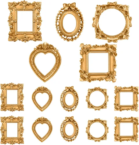 Miniatura 24 de Vicenpal 10 piezas de marcos de fotos mini vintage, marcos de mesa de resina pequeños estilo barroco antiguo para joyería, para Navidad, DIY
