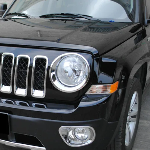 Miniatura 5 de Jimen Compatible con Jeep Patriot 2011-2016, biseles para faros delanteros (cromado)