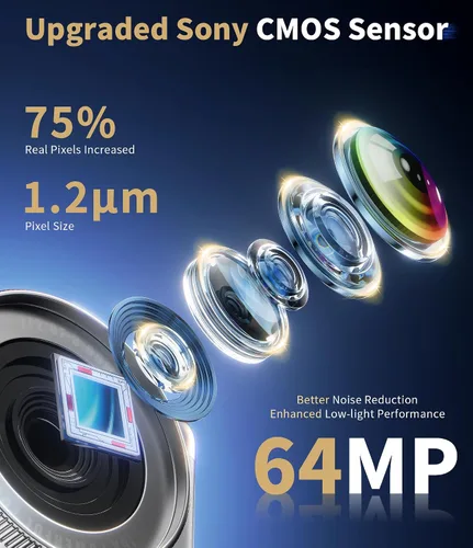 Miniatura 5 de Cámara digital nativa 4K real 21MP CMOS 64MP Imágenes Cámara de vlogging de pantalla abatible de 3 pulgadas con micrófono incorporado 16 filtros