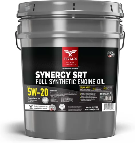 Miniatura 11 de TRIAX Synergy SRT 5W-20 Aceite de motor PAO-éster completamente sintético, drenaje de 12.4 mi, modificación por fricción moly/boro, licencia API SP