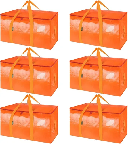 Miniatura 23 de BALEINE Paquete de 2 bolsas de mudanza de gran tamaño con asas reforzadas, bolsa de almacenamiento resistente para ropa, suministros de mudanza