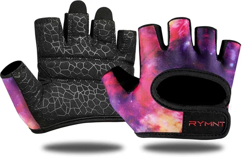 Miniatura 11 de Guantes de levantamiento de peso mínimo, guantes cortos de microentrenamiento con almohadillas de agarre y protección completa de la palma y agarre
